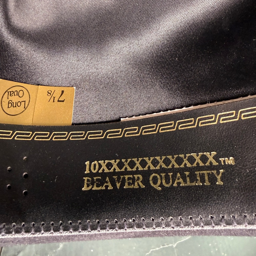 Rodeo King Pro 10X Black Beaver Felt Cowboy Hat 7 1/8 Long Oval - Picture 6 of 12